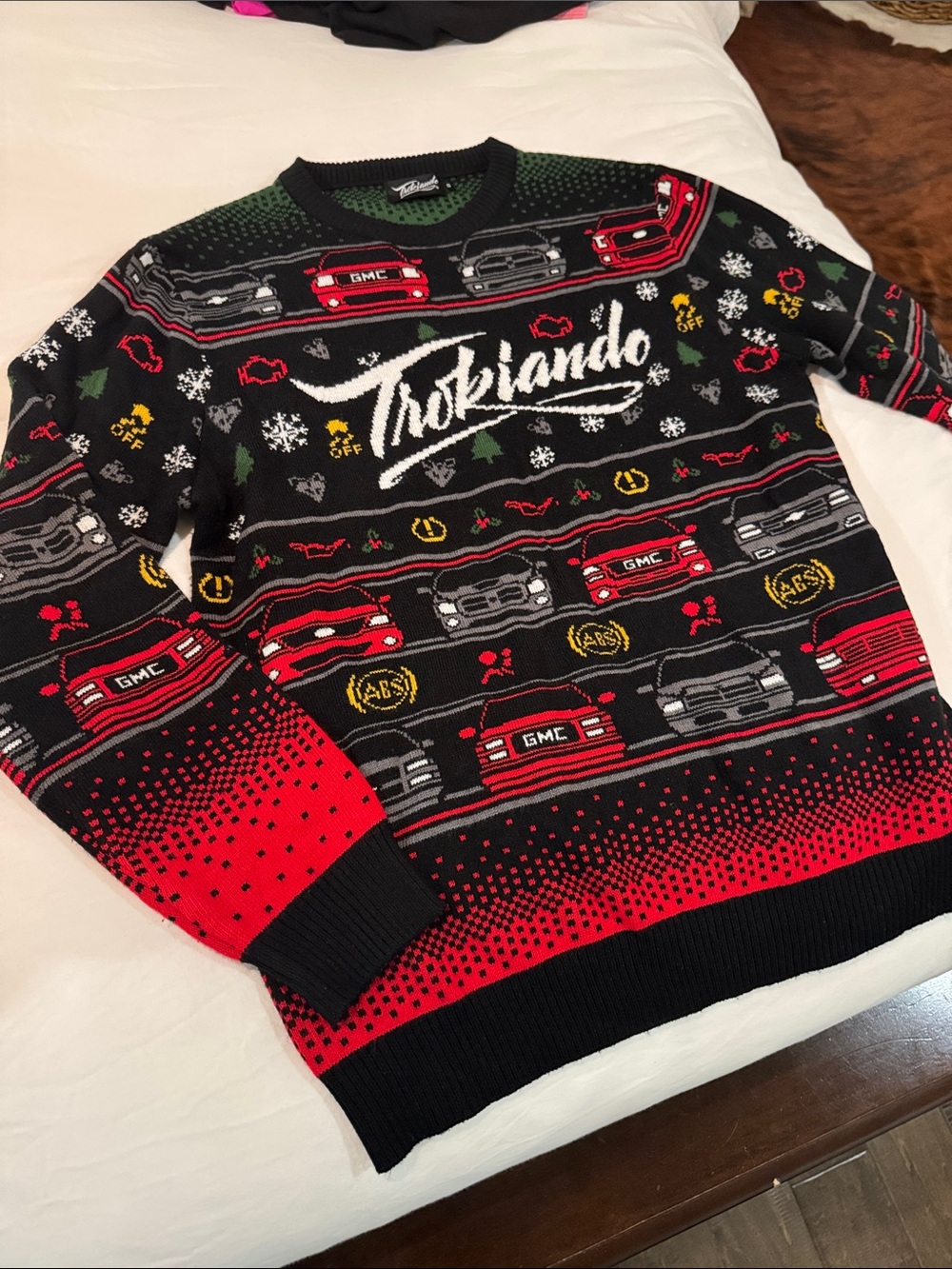 Black & Red Trokiando Holiday Sweater - unisex